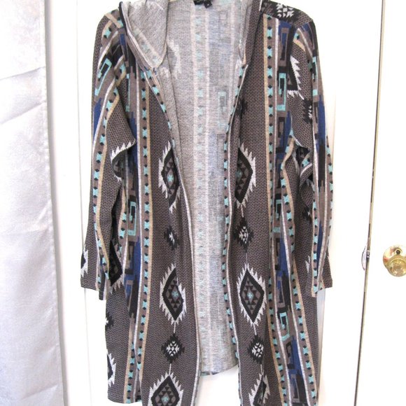 Signature Studio Sweaters - Signature Studio Long Sleeve Hooded Cardigan Size 1X